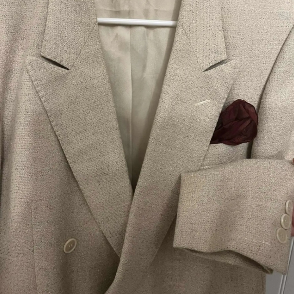 Vintage wool blazer Sergio Valentino Size 48 beige